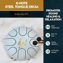 Steel Tongue Drum 6-Inch 8-Notes: Blue