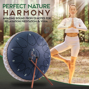Wise Harmony Steel Tongue Drum 12 Inch 13 Notes: Blue