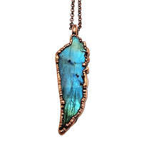 Labradorite Carved Wing Necklace