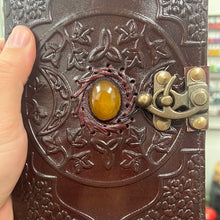 Celtic Triple Moon Yellow Stone Leather Journal