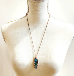 Labradorite Carved Wing Necklace