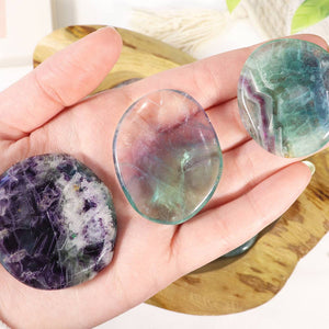 Rainbow Fluorite Worry Stone - Rainbow Fluorite Thumb Stones