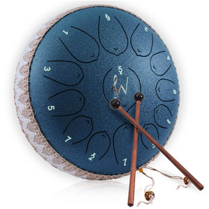 Wise Harmony Steel Tongue Drum 12 Inch 13 Notes: Blue