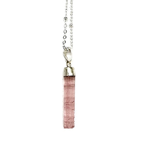 Dainty Silver Tourmaline Necklace: C. Pink Tourmaline