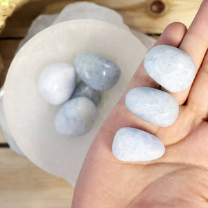 Blue Calcite Tumbled Stones
