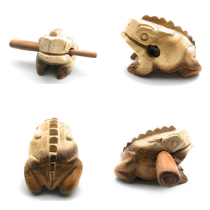 4 inch Natural  Wooden Croaking Frog Drum