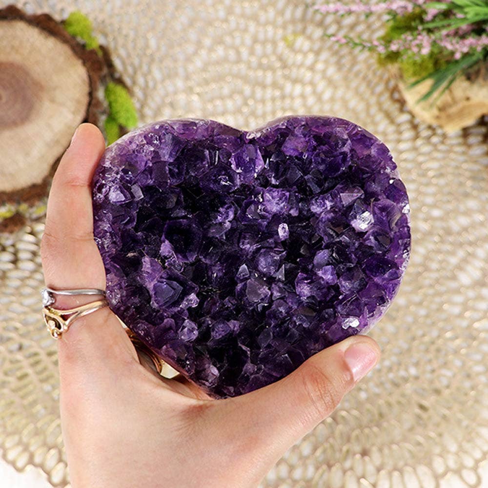 Amethyst Cluster Heart - One of a Kind Crystal HAC105