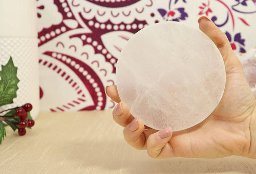 Selenite Round Charging Plate | Selenite Healing Crystal