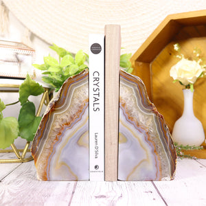 Natural Agate Bookend Pair - Gemstone Bookends