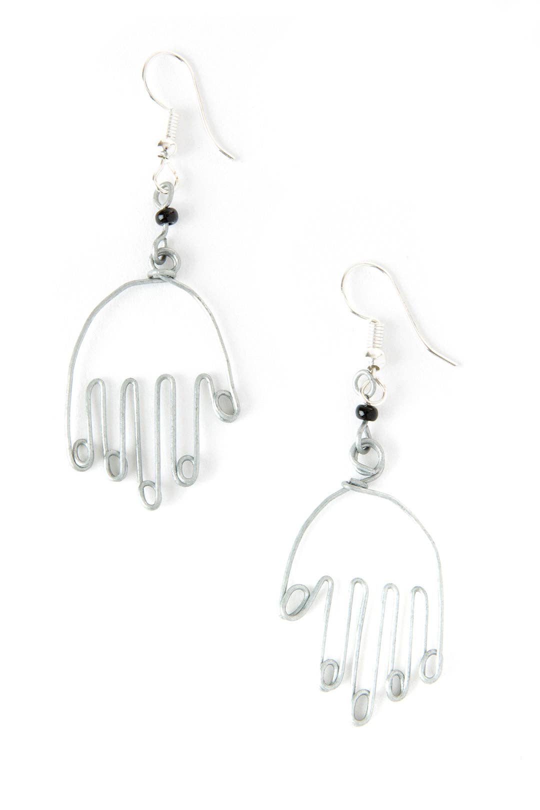 Show of Hands Recycled Wire Earrings