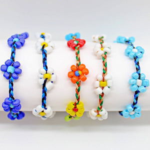 Handmade Macramé daisy flower bead bracelet