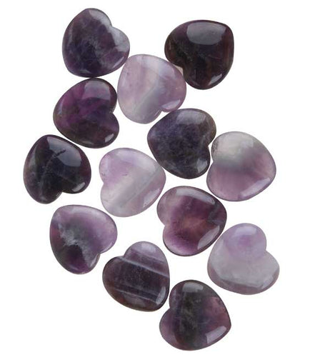 Amethyst Flat Heart Stones