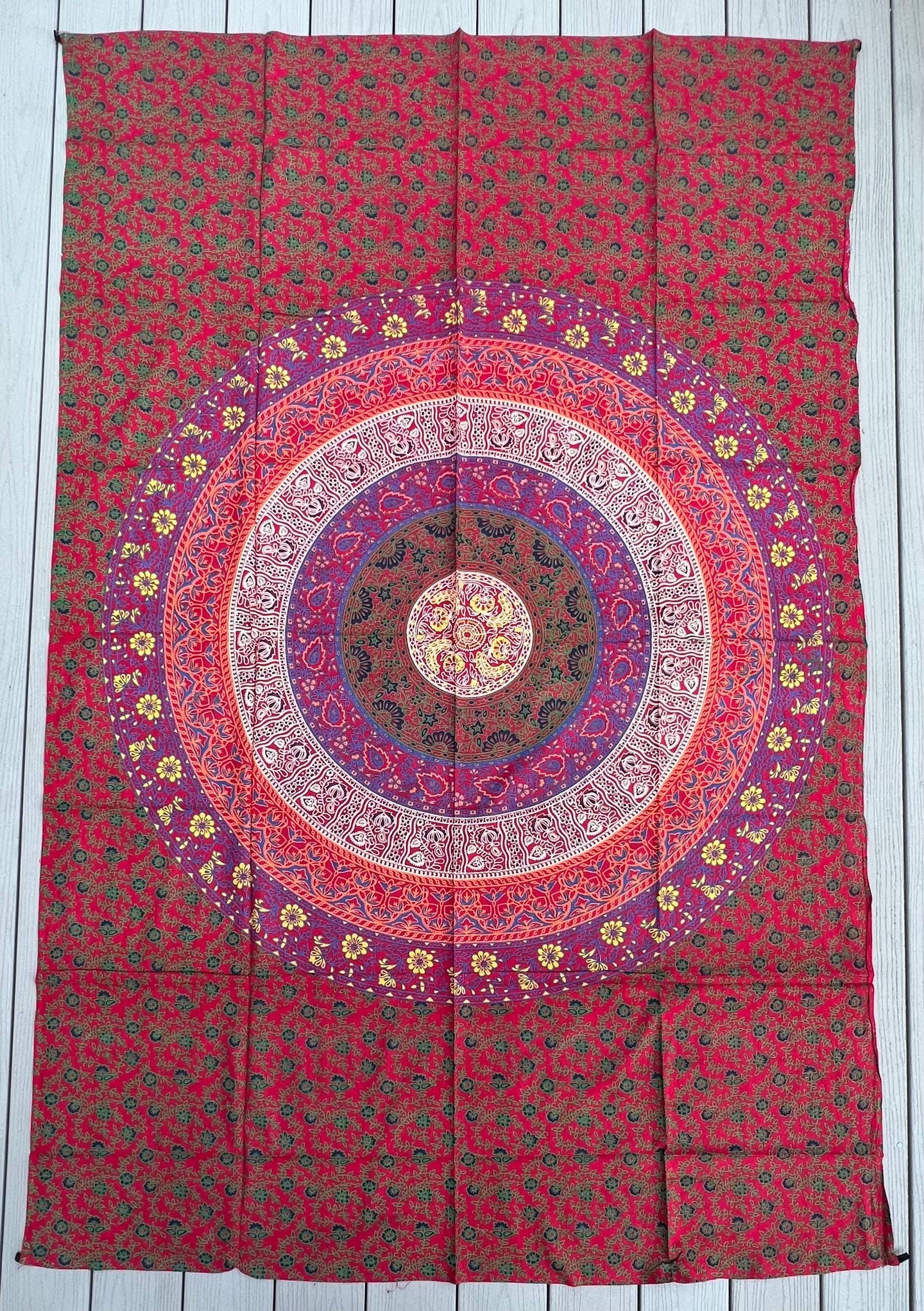 Floral Mandala Tapestry Wall Decor Beach Throw 80X50 Inches