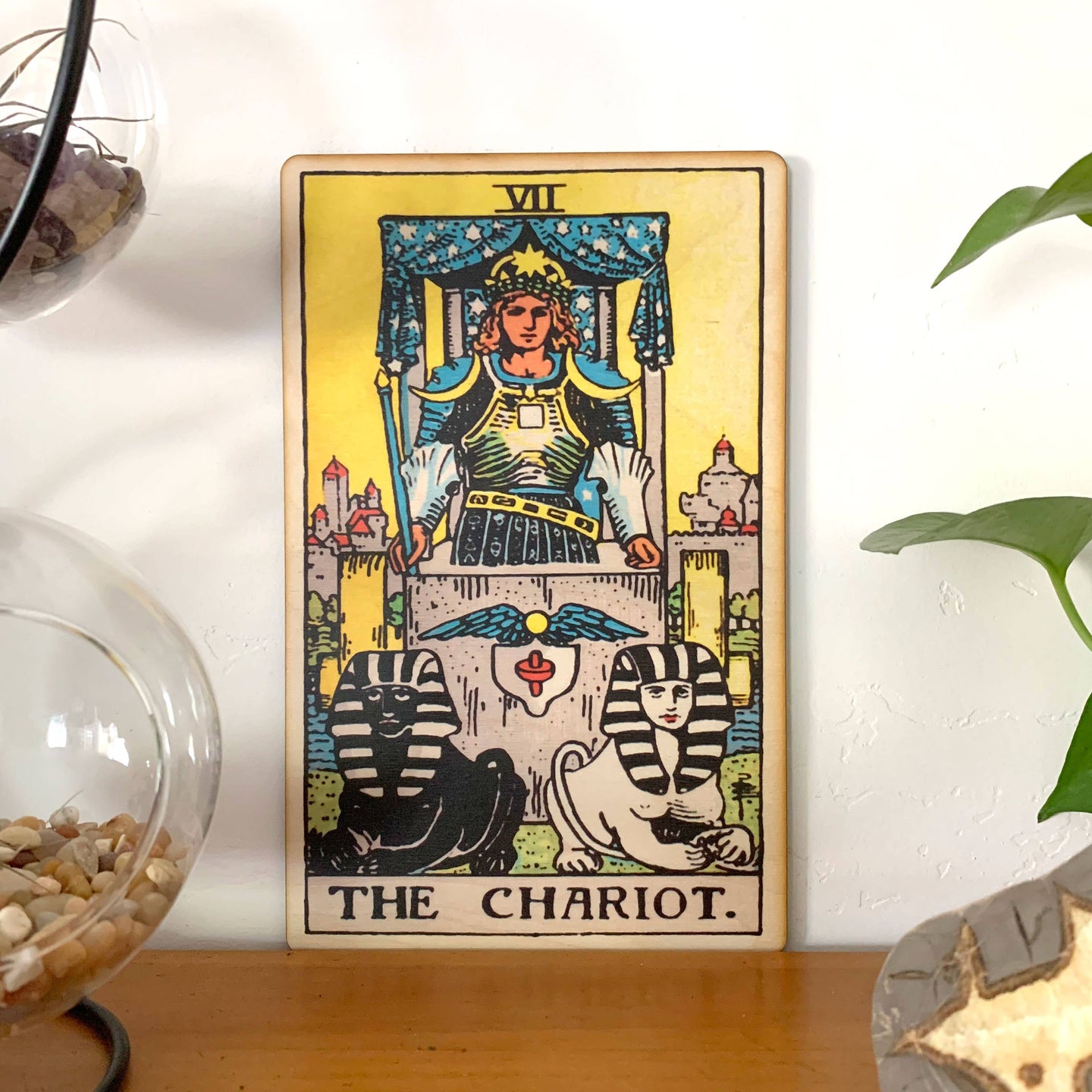 Tarot - 7 - The Chariot Full Color Wood Wall Art
