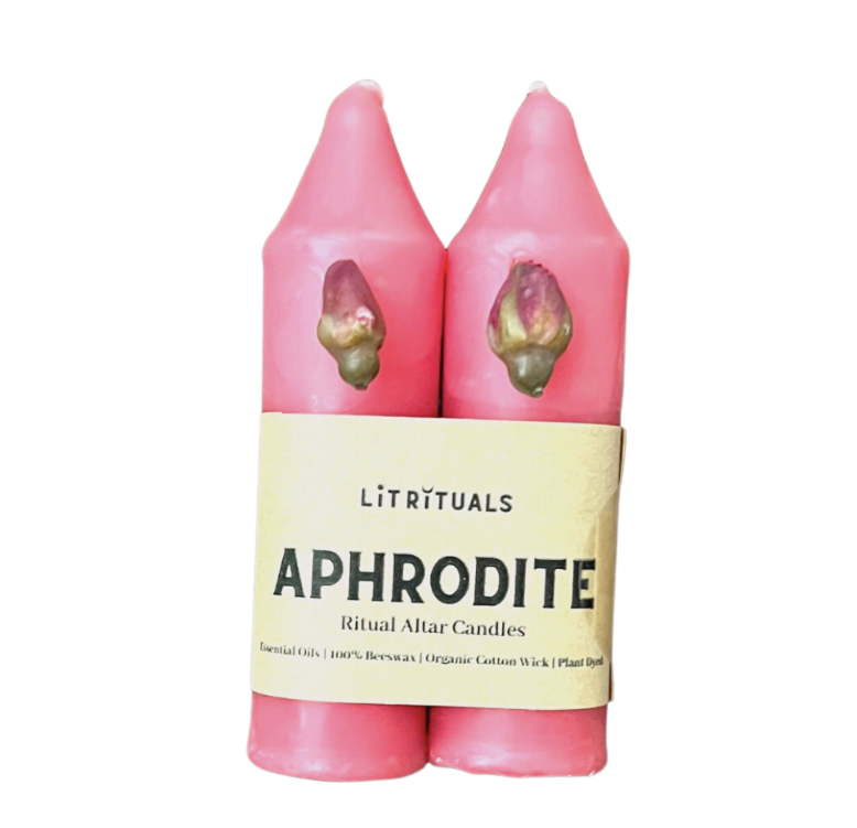 Small 'Aphrodite' Beeswax Altar Candles