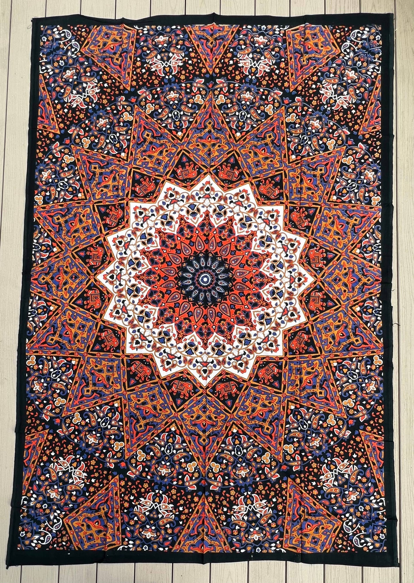 Star Elephant Tapestry Wall Hanging Decor 80”X50” Blue