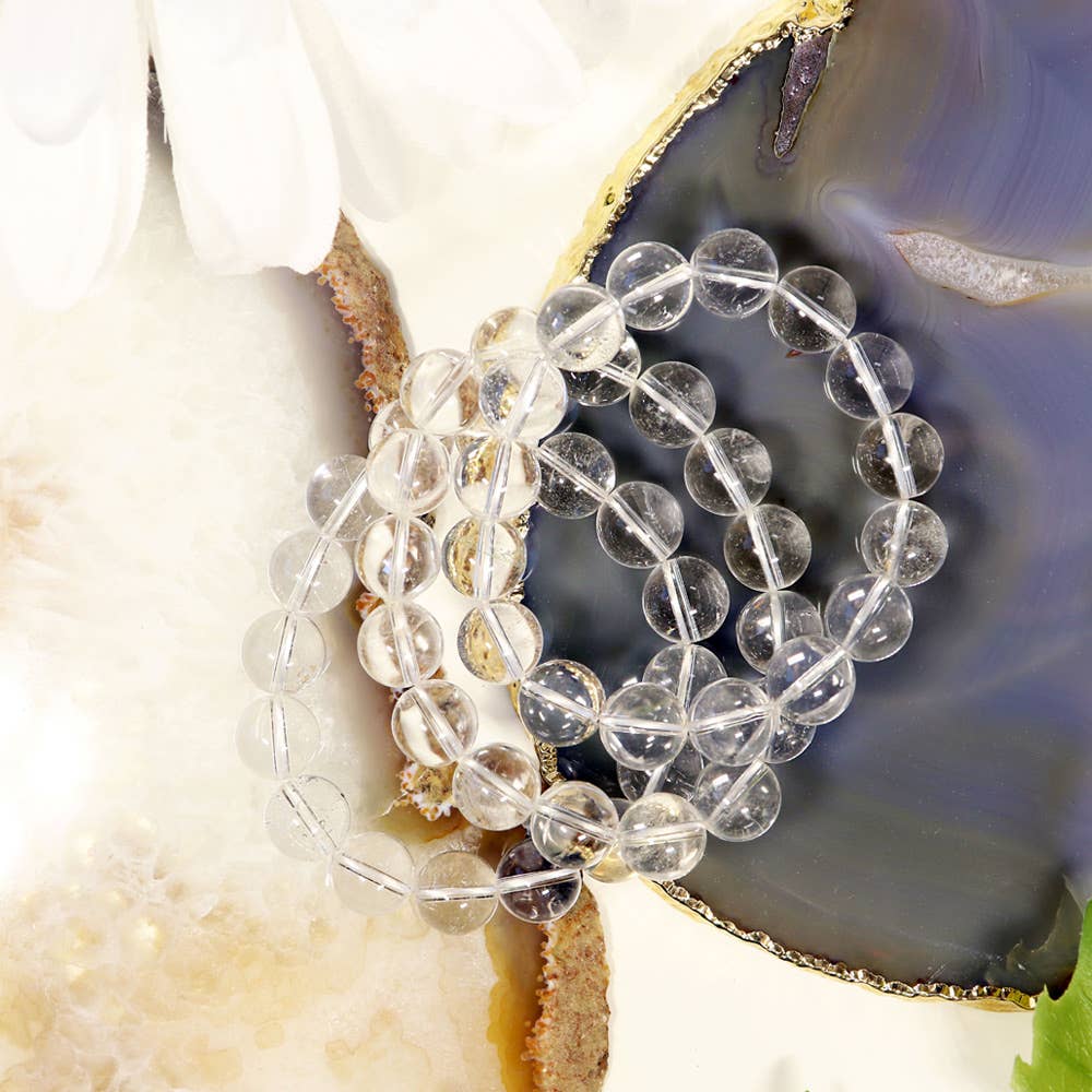 Clear Quartz Bracelet 12 mm | Quartz Crystal