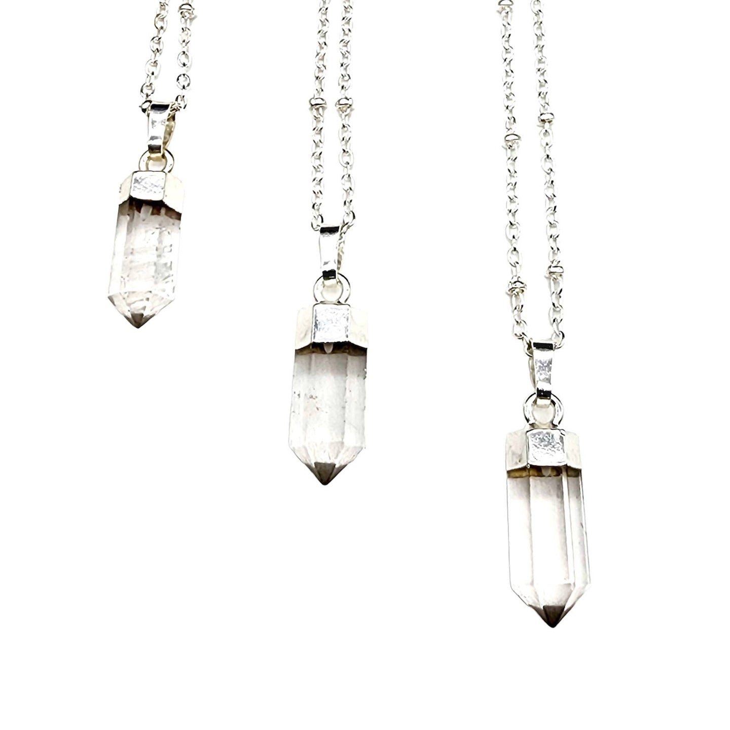 Petite Cylindrical Clear Quartz Point Necklace