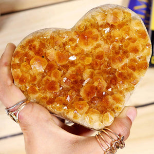Citrine Cluster Heart  - One of a Kind Crystal HTCIT16