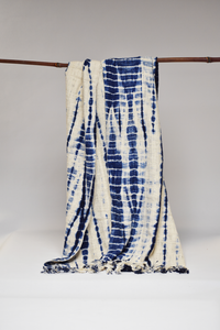 Shibori Throw/Tablecloth - Blue