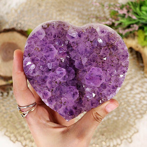 Amethyst Cluster Heart - One of a Kind Crystal HAC102