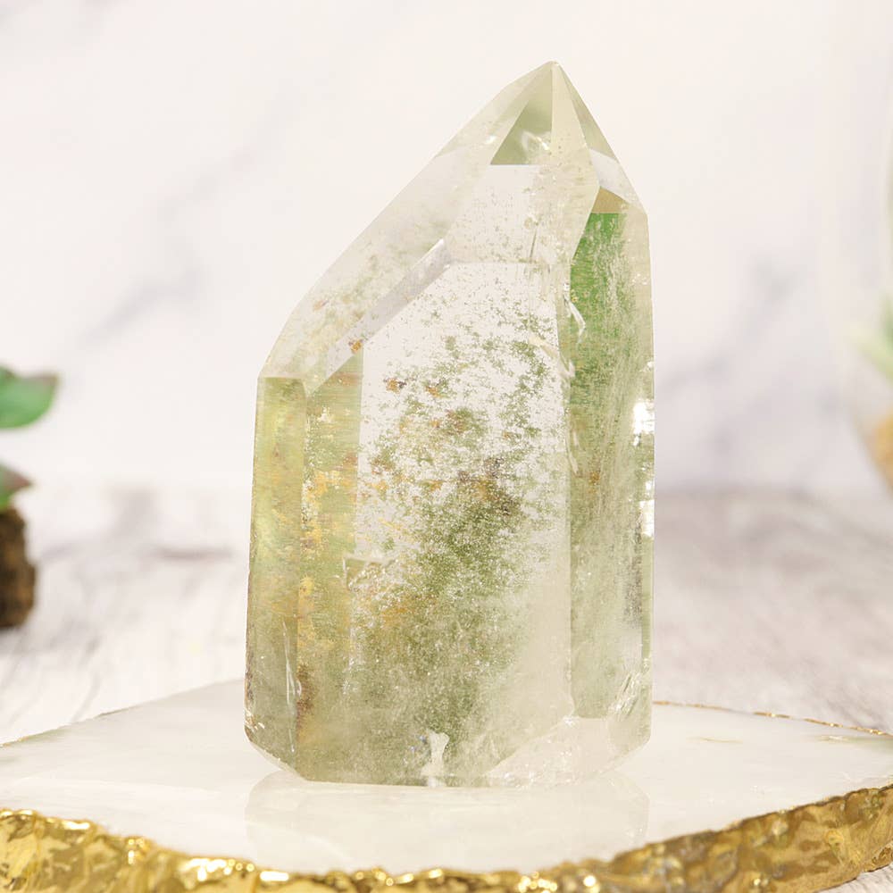 Lodolite Polished points , Garden Quartz