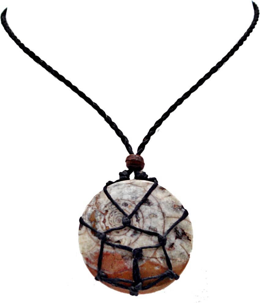 Interchangeable Macramé Cage Necklaces With Tumbled Stone